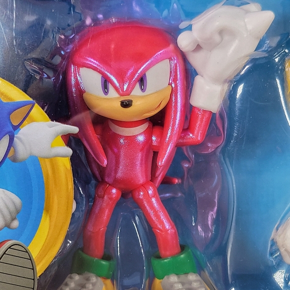 Sonic The Hedgehog Team Collection 4" Iridescent Knuckles Tails Super Sonic Set - Picture 3 of 8